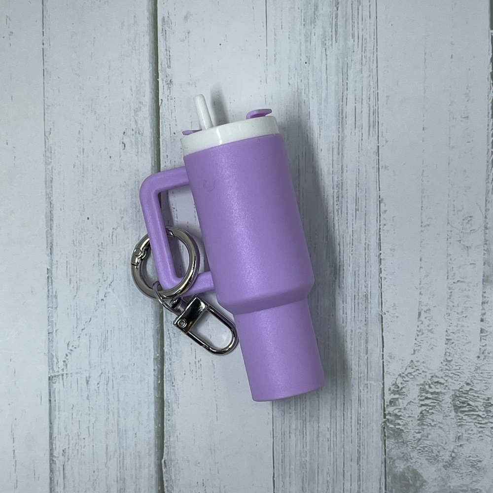 Purple Mini Tumbler Keychain